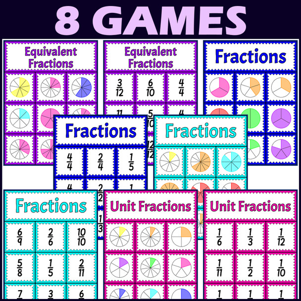 Fractions Activity BUNDLE - Bingo Games - Printable and Digital