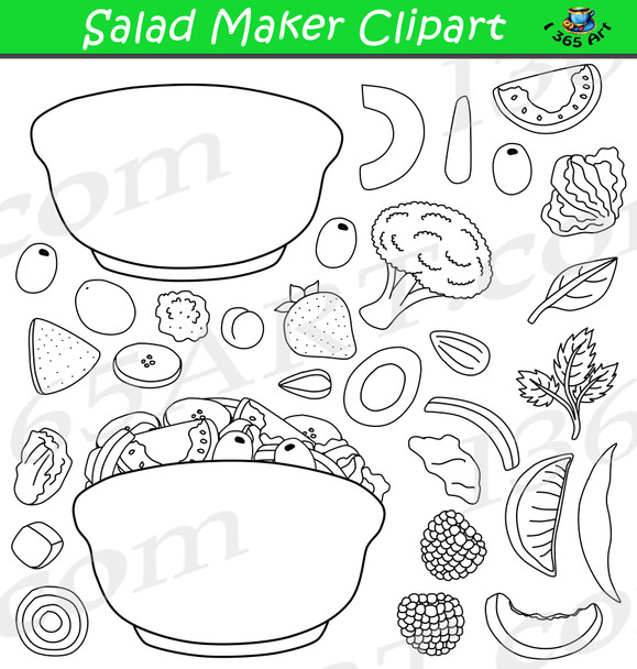 build a salad clipart