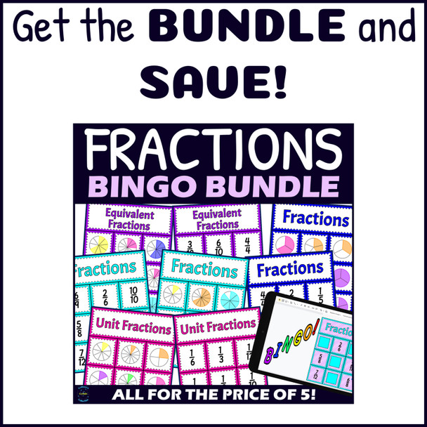 Unit Fractions Activity - Bingo Game - Fraction Symbols