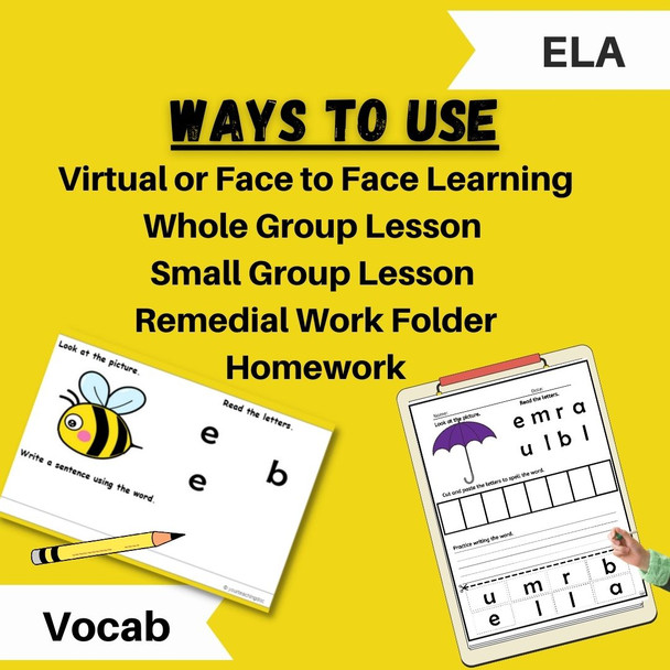 Spring Sight Word Functional Vocabulary Worksheets and Task Cards