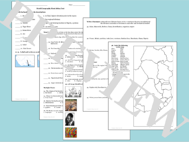 West Africa World Geography Test