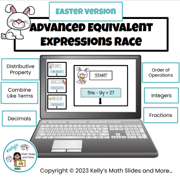 Easter Advanced Equivalent Expressions Race - Digital and Printable Easter Advanced Equivalent Expressions Race - Digital and Printable