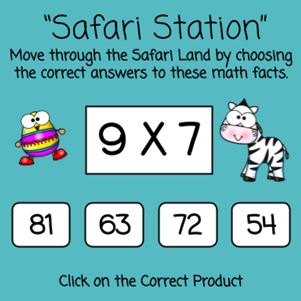 Easter Math Land - Master your Multiplication Facts Game