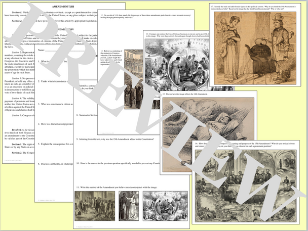 Reconstruction Amendments Primary Source and Image Analysis