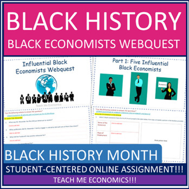 Black Economists Influential Black History Month Economic Webquest Worksheet