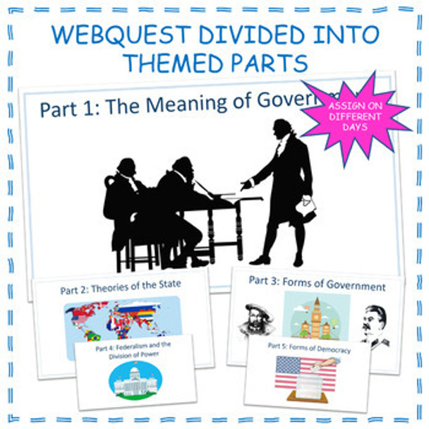 Principles of American Government Power Point, Worksheet, Webquest, Test, Bundle