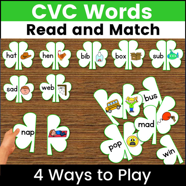 St. Patrick’s Day CVC Words Literacy Center Activity for March