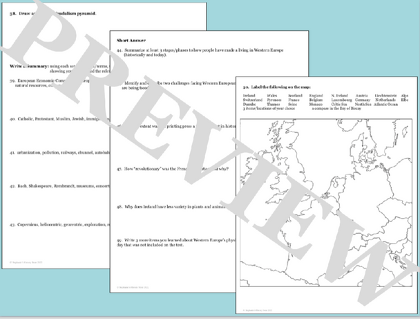 Western Europe World Geography Test