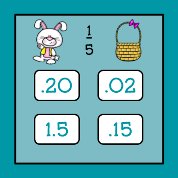 Easter Fractions Decimals Percentages Bundle