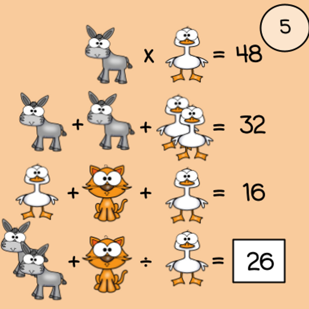 Order of Operations Logic Picture Puzzles