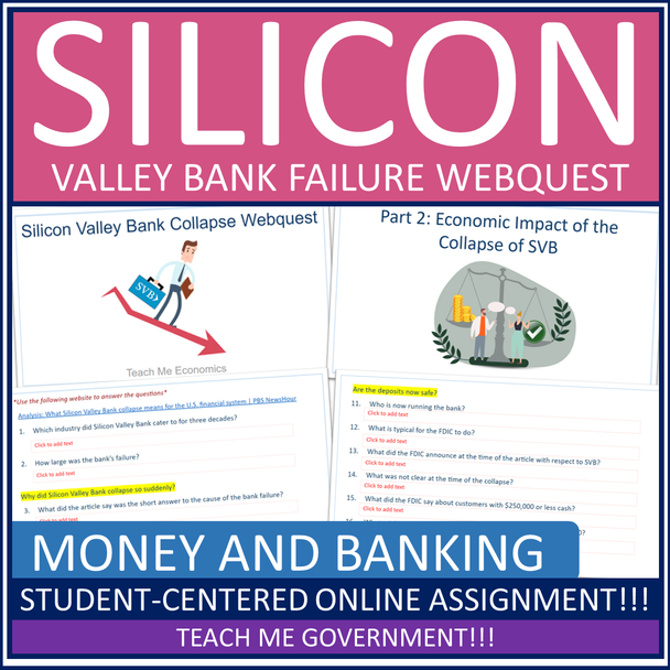 Silicon Valley Bank Failure, Banking Collapse Personal Finance Economic Webquest