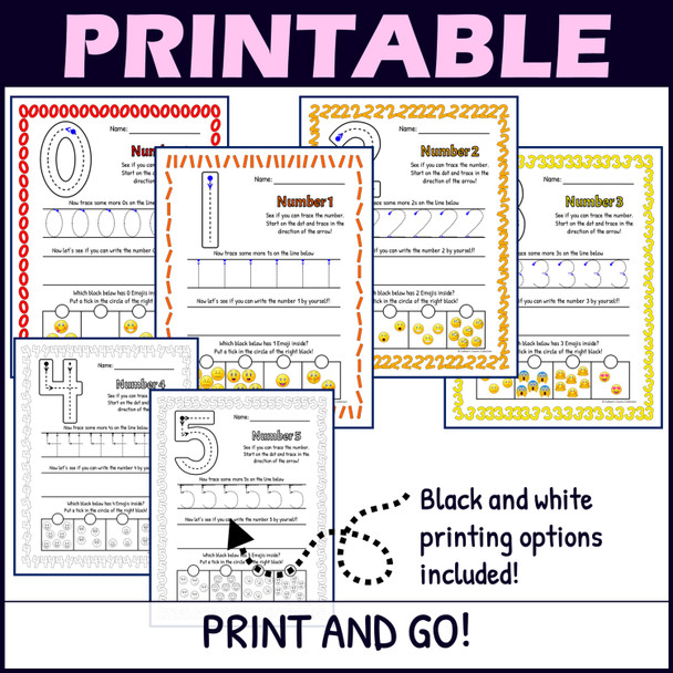 Printable Number Formation Practice Worksheets | Learning to Write Numbers 0-10