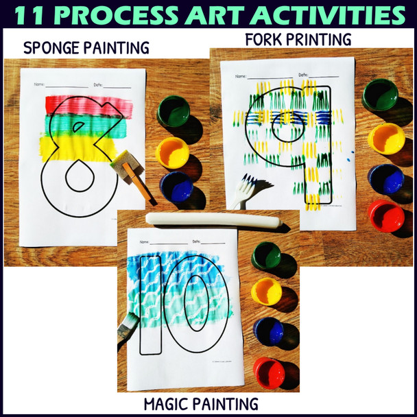 Number Recognition Printable Activities 0-10 - Introducing Numbers - Process Art
