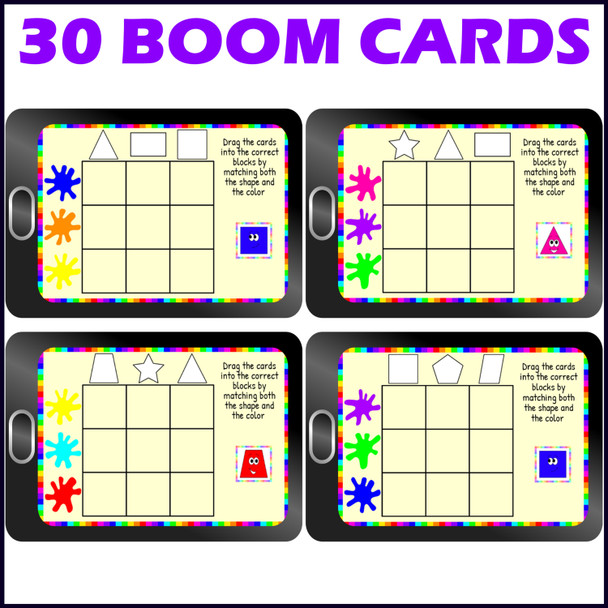 Sorting Shapes and Colors Activity - Digital Boom™ Cards Game