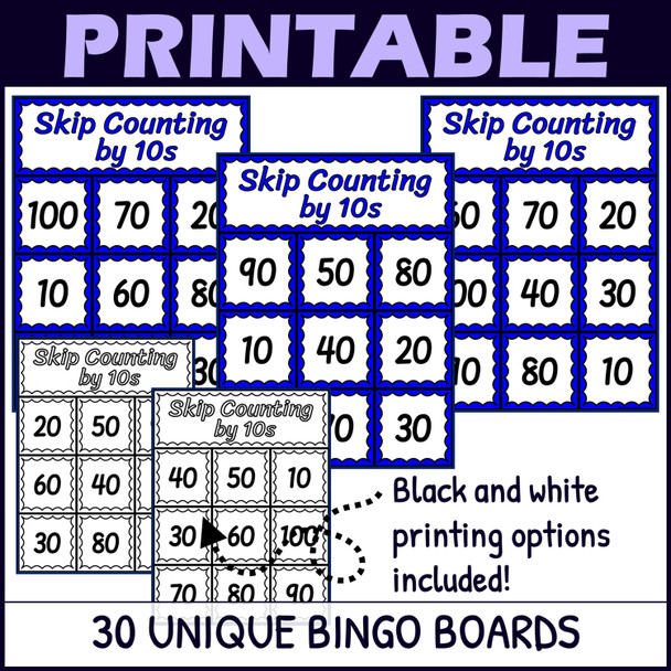 Skip Counting Activities BUNDLE - Bingo Games - Printable and Digital