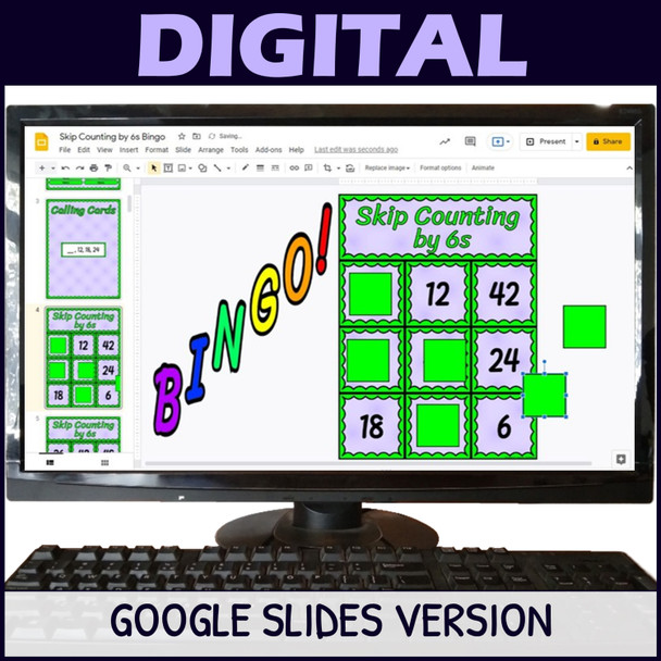 Skip Counting by 6s Activity - Bingo Game - Printable and Digital