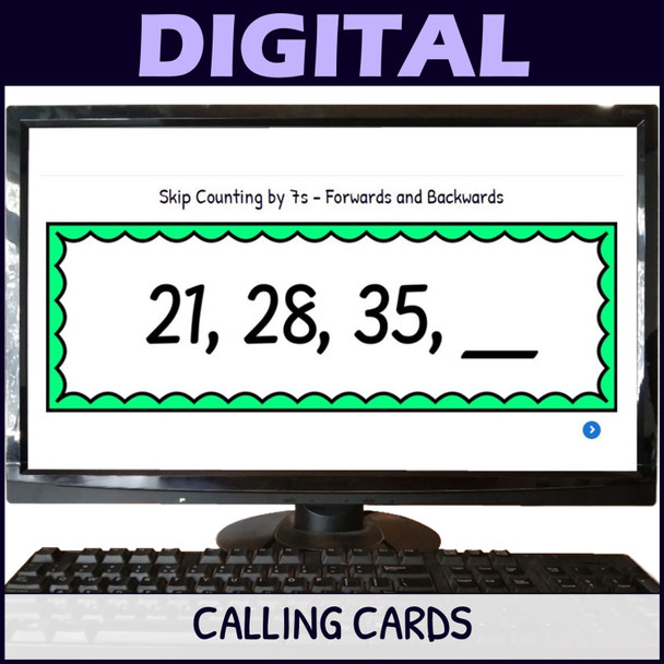 Skip Counting by 7s Activity - Bingo Game - Printable and Digital