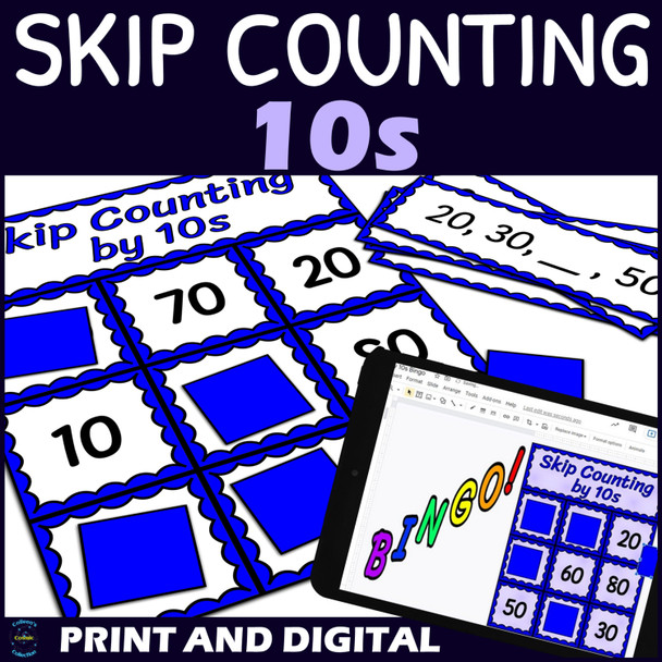 Skip Counting by 10s Activity - Bingo Game - Printable and Digital