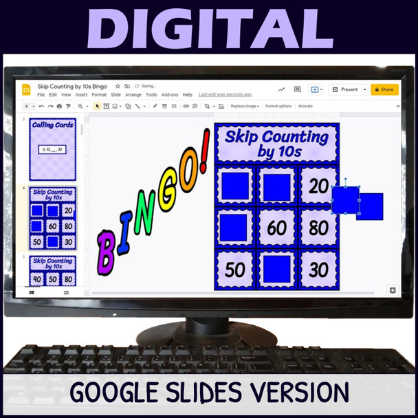 Skip Counting by 10s Activity - Bingo Game - Printable and Digital