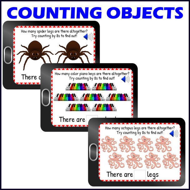 Skip Counting by 8s Introduction and Practice Activity - Digital Boom ™ Cards