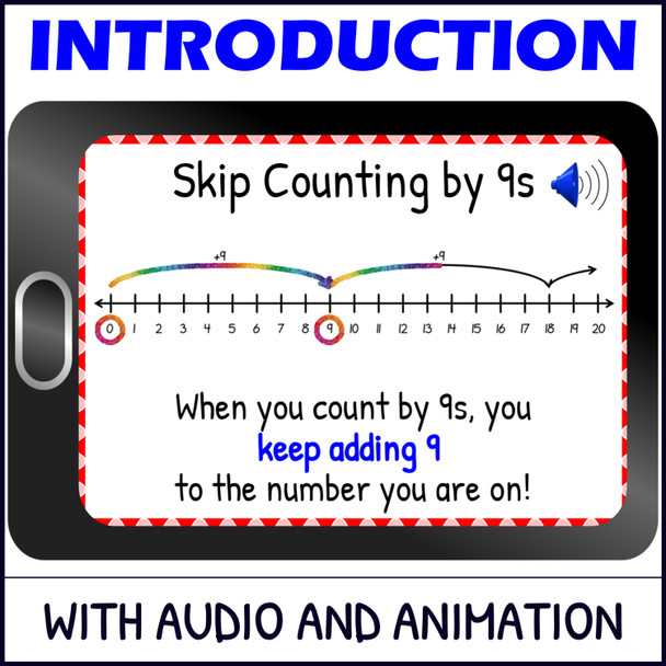 Skip Counting by 9s Introduction and Practice Activity - Digital Boom ™ Cards