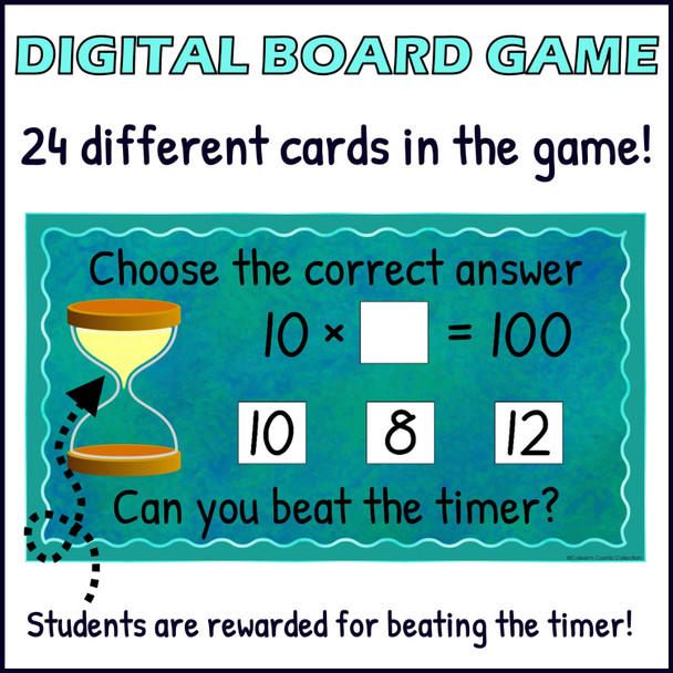 Multiplication Facts Fluency Game - 10 Times Table Review - Printable and Digital