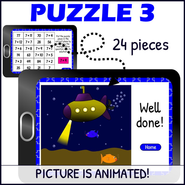 Multiplication Facts for 7 Times Table Practice - Mystery Pictures - Boom™ Cards