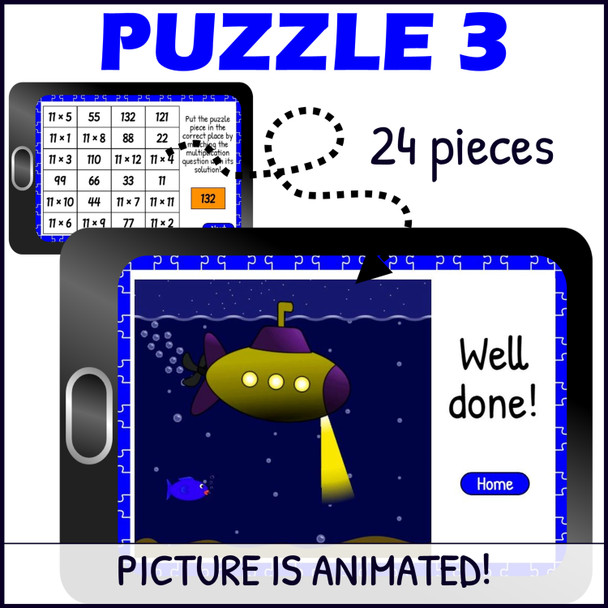 Multiplication Facts for 11 Times Table Practice - Mystery Pictures - Boom™ Cards