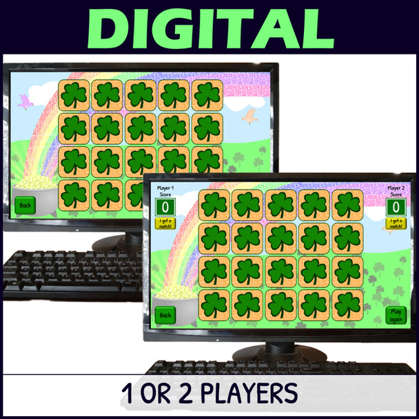 St Patricks Day Multiplication Facts for 2 Times Table Activity - Matching Game