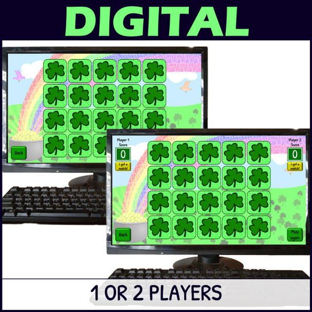 St Patricks Day Multiplication Facts for 4 Times Table Activity - Matching Game