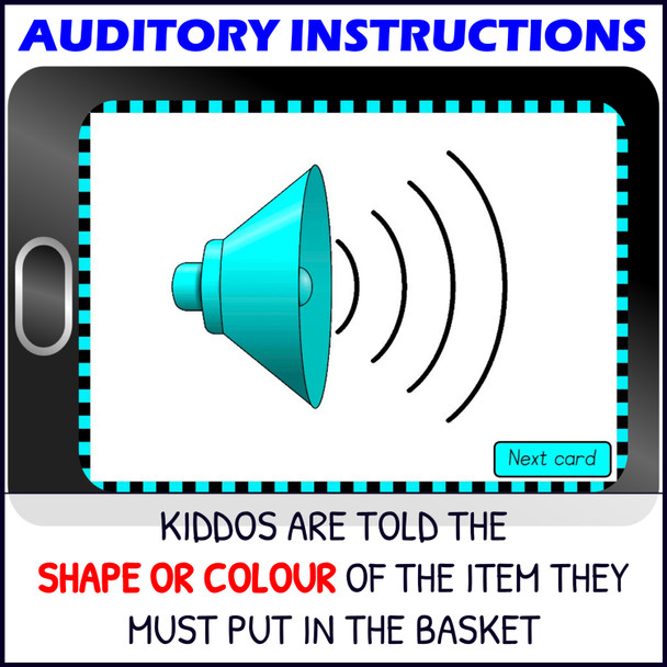 Auditory Memory Activity with Shapes and Colors Level 1a – Digital Boom™ Cards