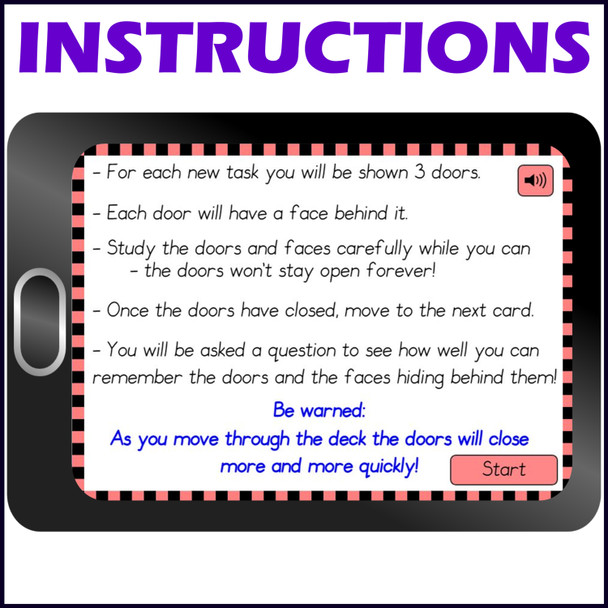 Working Memory Activity level 1b – Digital Boom™ Cards