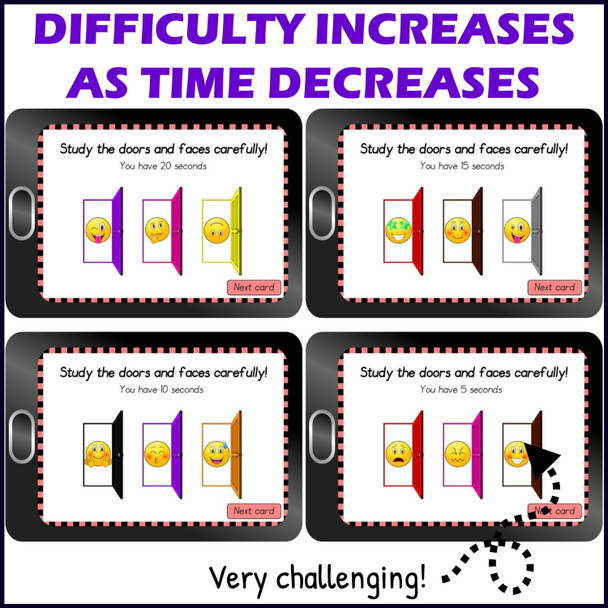 Working Memory Activity level 1b – Digital Boom™ Cards