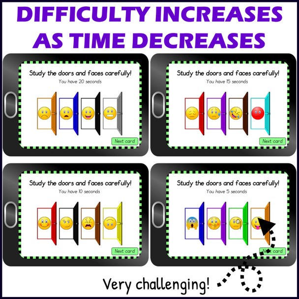 Working Memory Activity level 2 – Digital Boom™ Cards