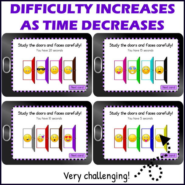 Working Memory Activity level 2c – Digital Boom™ Cards