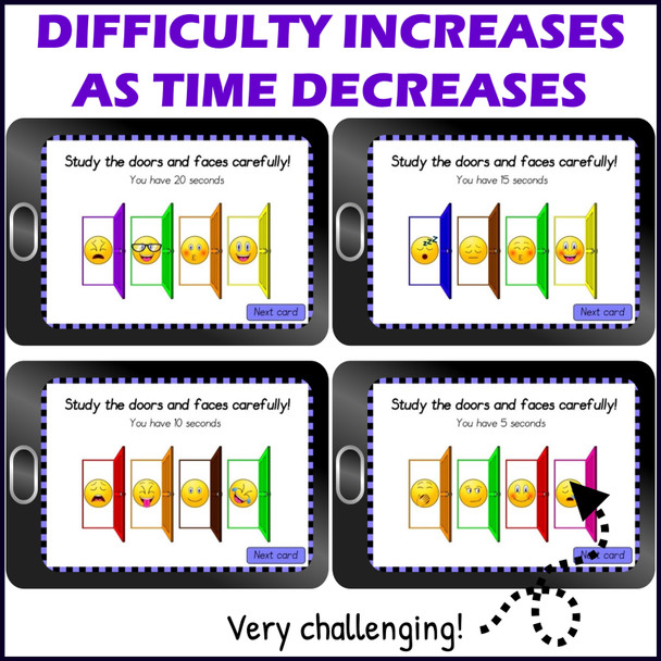 Working Memory Activity level 2d – Digital Boom™ Cards