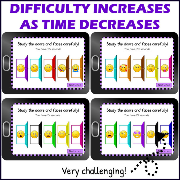 Working Memory Activity level 3c – Digital Boom™ Cards