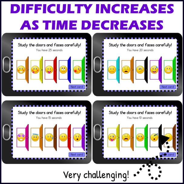 Working Memory Activity level 3d – Digital Boom™ Cards