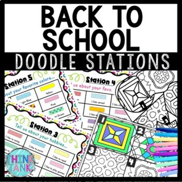 Back to School About Me Doodle Stations - Icebreaker - First Day of School