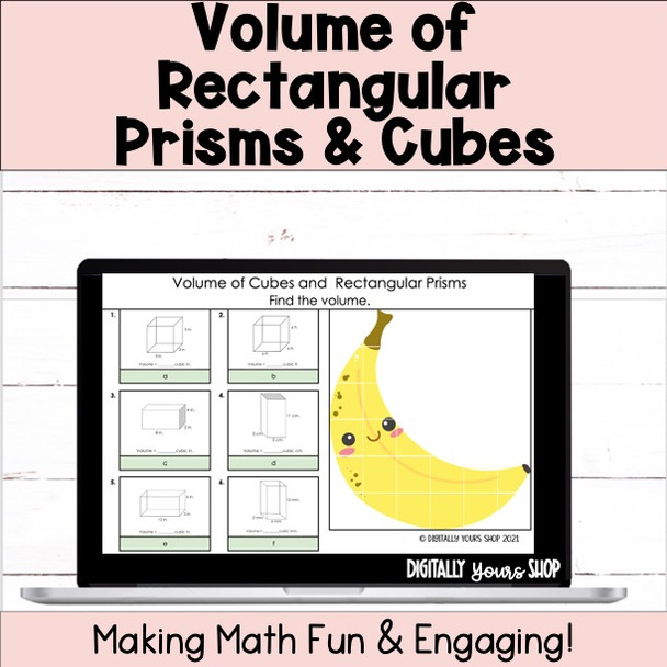 Volume of Rectangular Prisms & Cubes Self-Checking Digital Activity