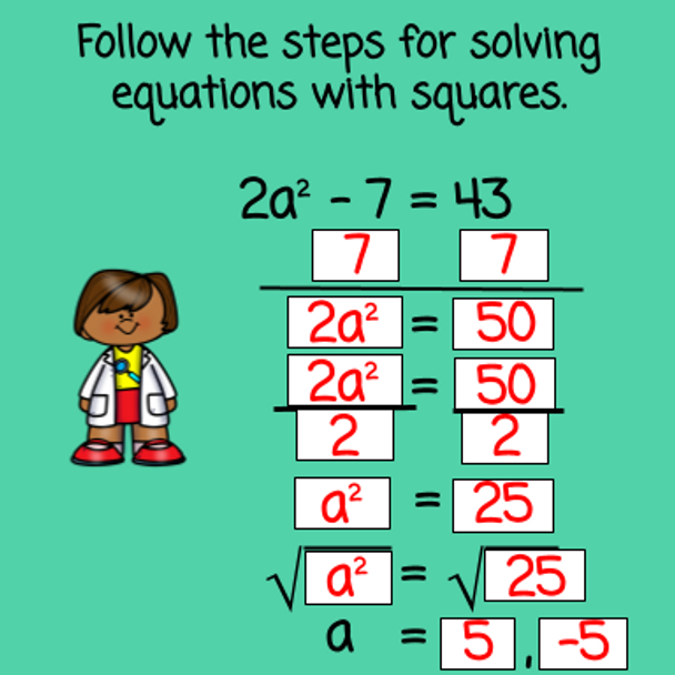 Algebraic Equations with Squares and Cubes