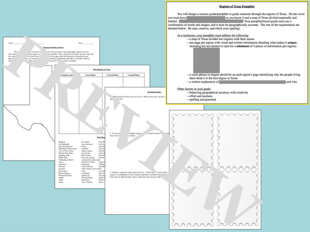 Texas History Activities Bundle from Regions to the Republic