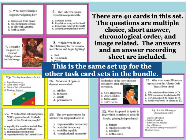 Texas History Activities Bundle from Regions to the Republic