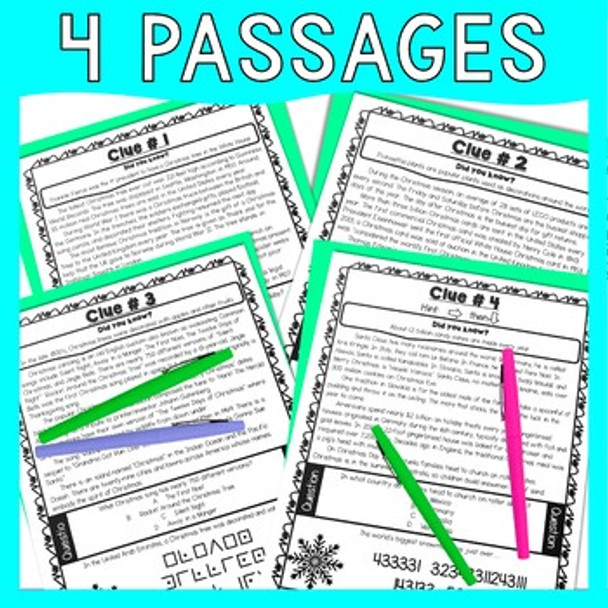 Christmas ESCAPE ROOM - Holiday Activity - Reading Comprehension