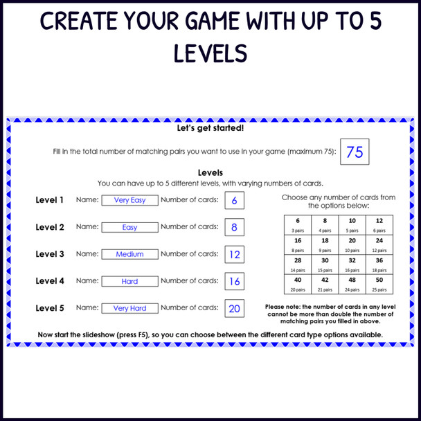 Commercial Matching Game Generator - Concentration