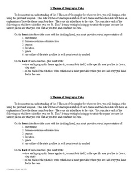 The 5 Themes of Geography Mini Projects