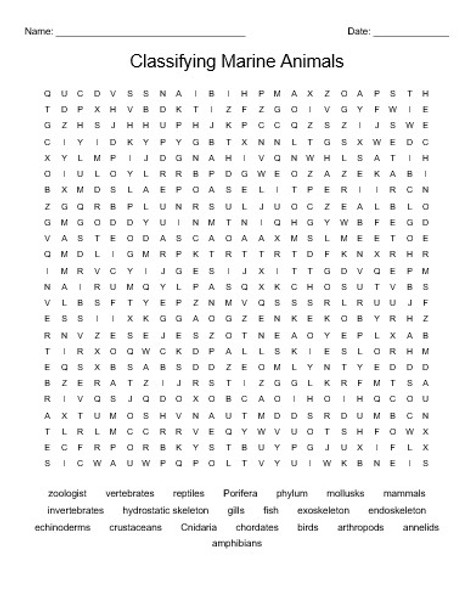 Aquatic or Marine Science Vocabulary Word Search Bundle