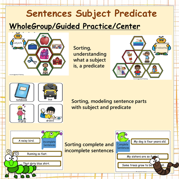Whole Group Subject-Predicate Activities