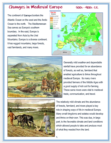 Changes in Medieval Europe + Assessments