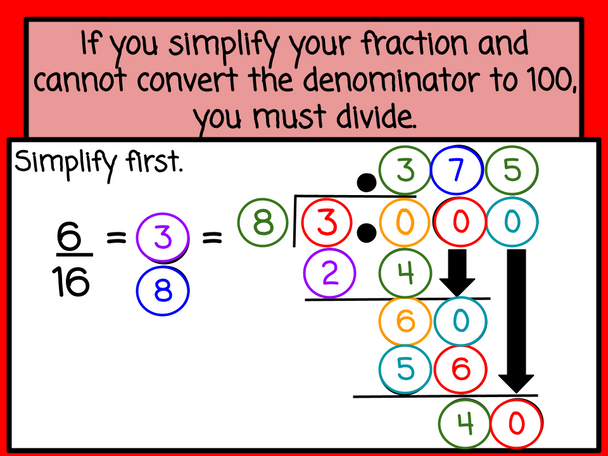 Christmas Fractions to Decimals with Number Chips